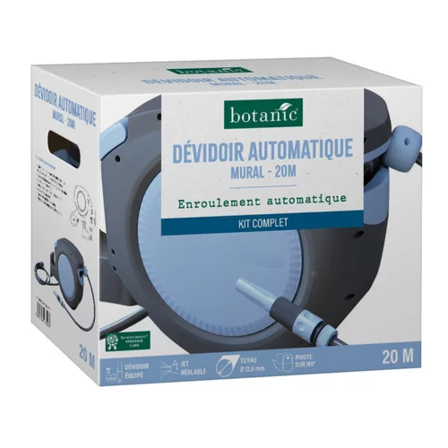 Dévidoir automatique mural botanic® - Kit complet avec enroulement automatique