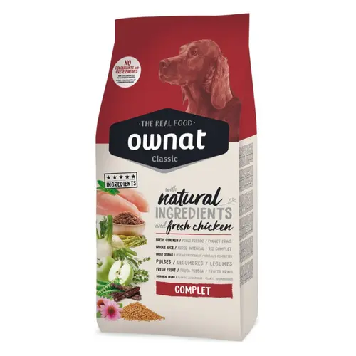 Croquette pour chien adulte complet au poulet Ownat - 4 kg