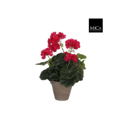 Géranium rose plante artificielle en pot H 34 x Ø 20 cm