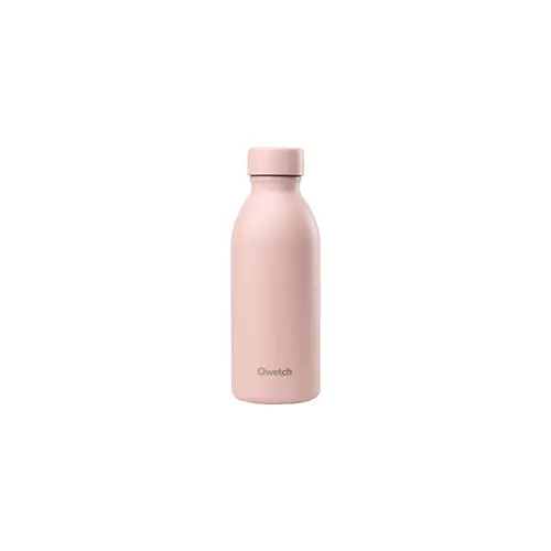 Bouteille isotherme en inox recyclé Qwetch Icon Matt rose pastel - 500 ml