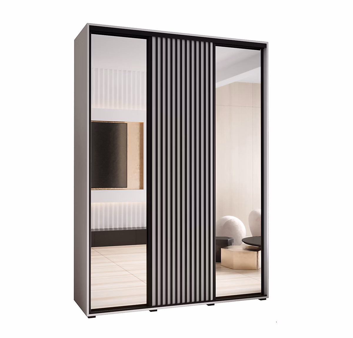 Armoire Lanko 2 a portes coulissantes H. 235 – 2 x L. 170 x P. 45 3 portes