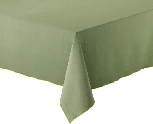 Nappe en coton recyclé coloris matcha Grace - 250 x 140 cm