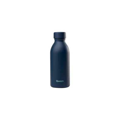 Bouteille isotherme en inox recyclé Qwetch Icon Matt bleu nuit - 500 ml