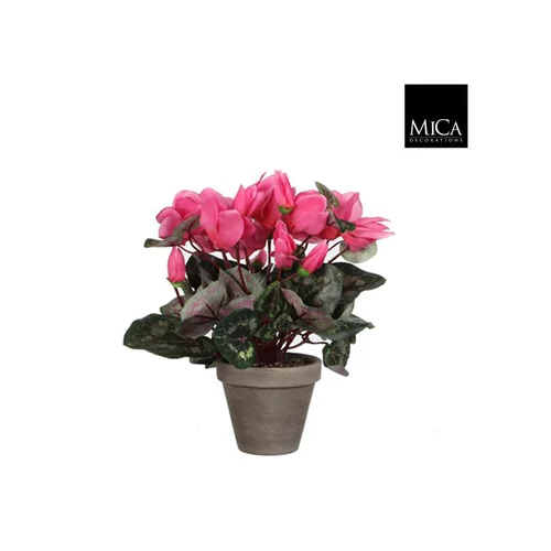 Cyclamen rose clair plante artificielle en pot H 30 x Ø 30 cm