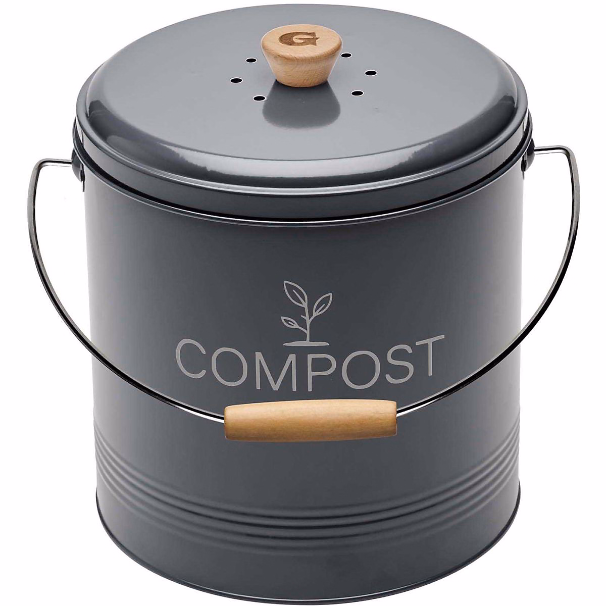 Composteur de cuisine en métal avec filtre et seau en platique 8 litres – Réf. CRCLFEVLS9376825559