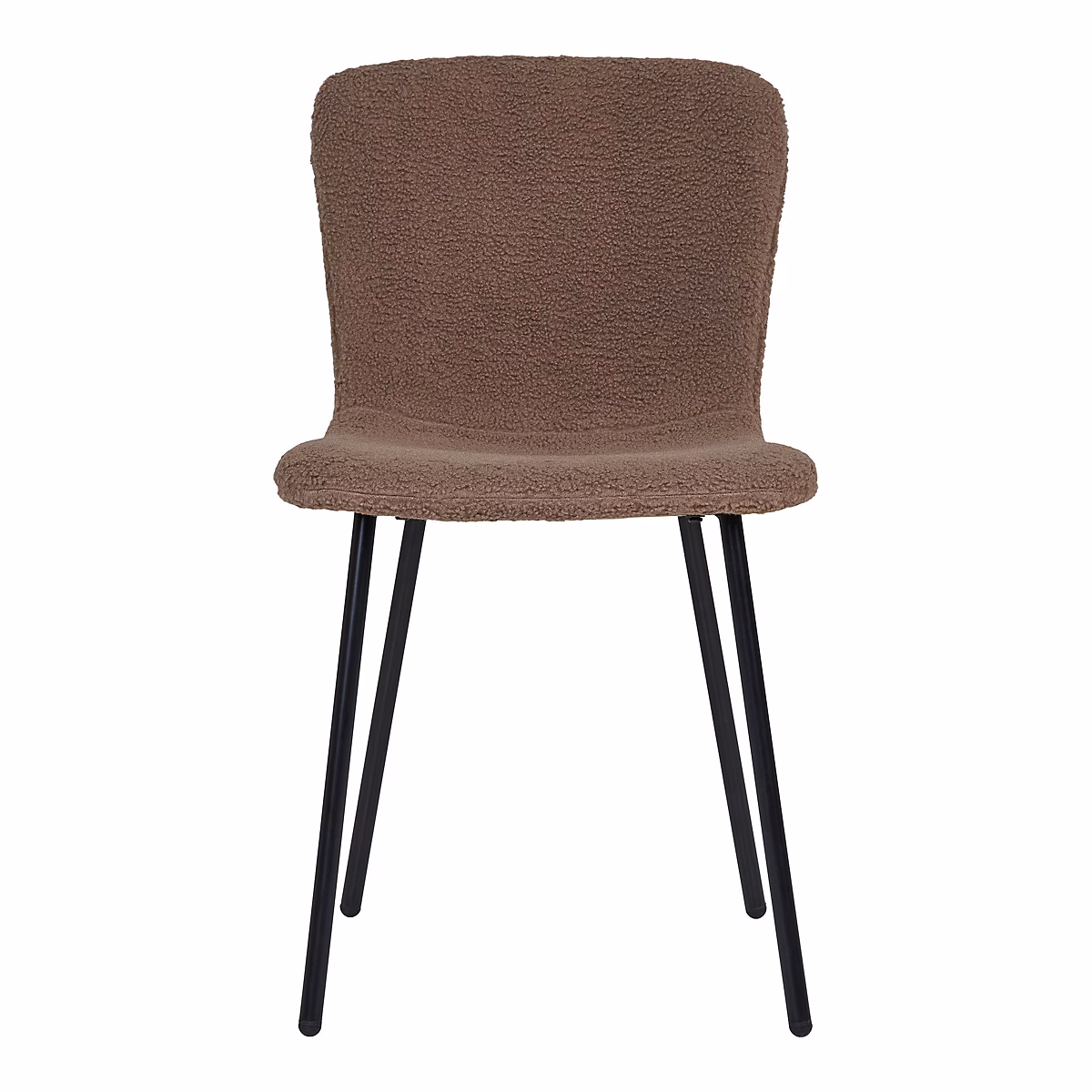 Ensemble de 2 chaises de salle à manger Halden en fourrure synthétique marron foncé avec pieds noirs – Réf. ZZBIWXKKX1534794567