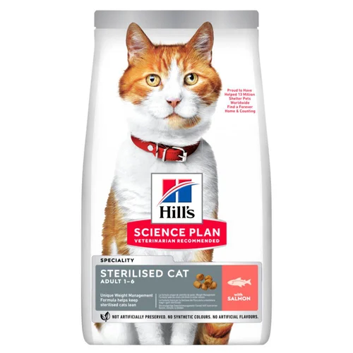 Croquettes pour chat stérilisé au saumon Hill's Science Plan Cat Sterilised - 3 kg