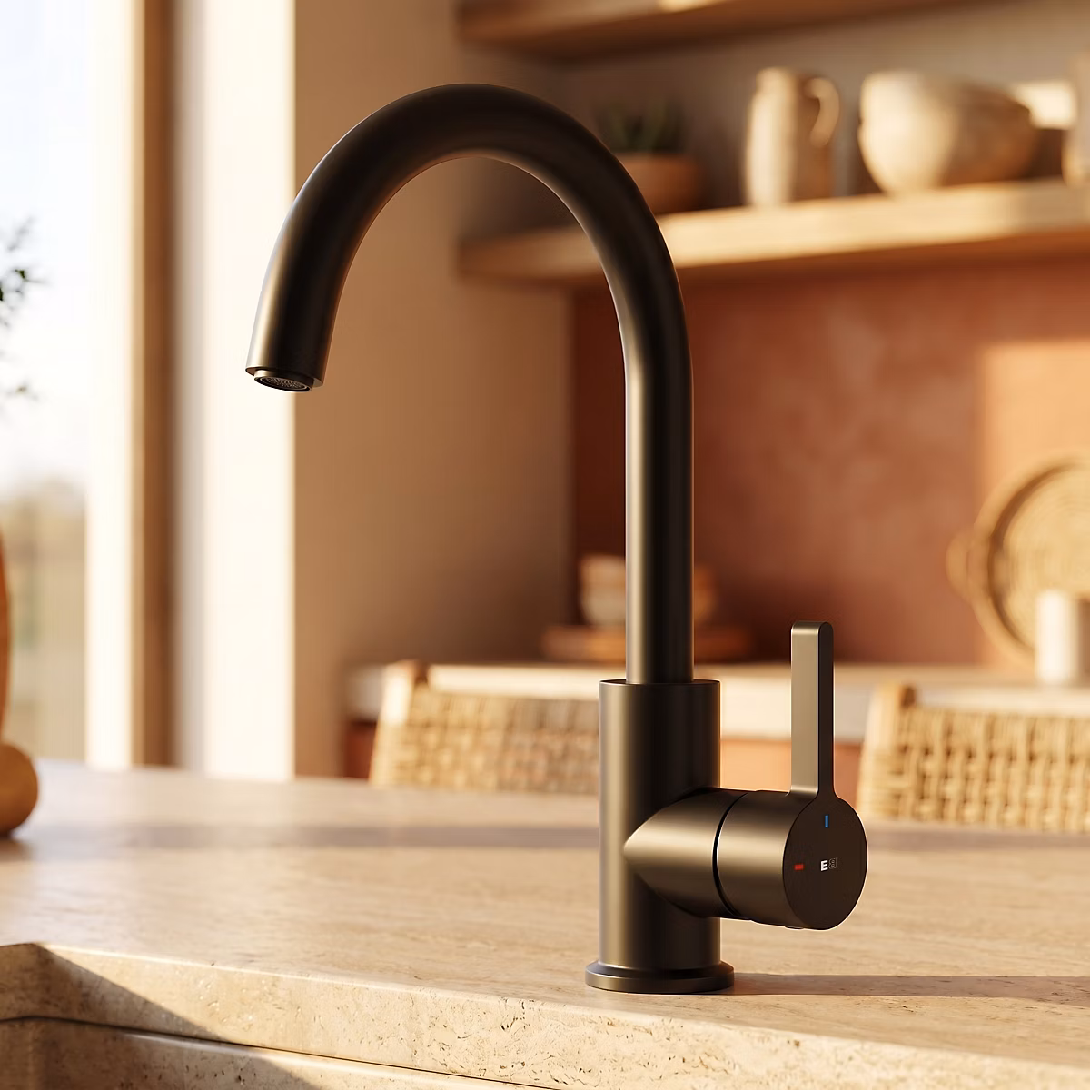 Evier et robinet de cuisine – Mitigeur de cuisine en laiton noir Essebagno Milo