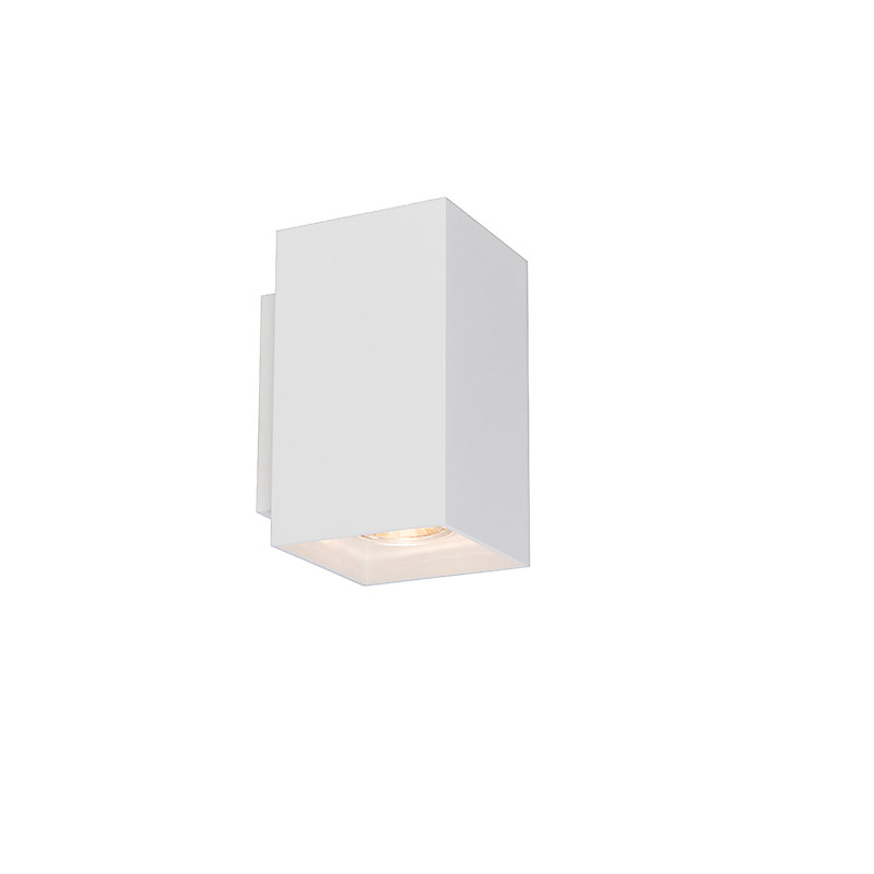 Applique murale moderne blanche carrée 2 lumières – Sandy