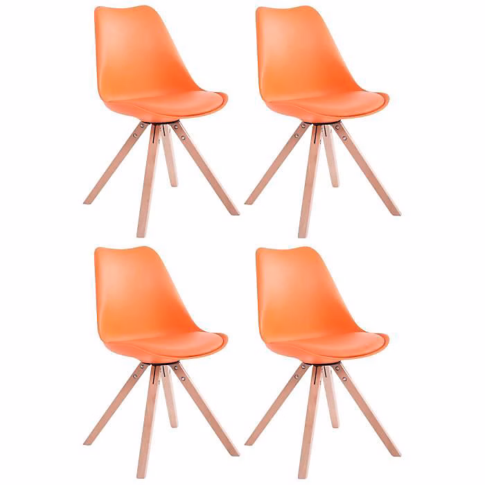 CLP-Lot de 4 Chaises de salle à manger Toulouse similicuir Pieds carrés bois-Array