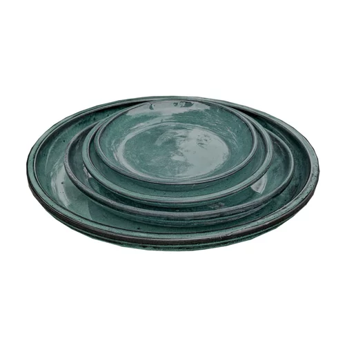 Soucoupe en grès émaillé vert Amande Decolines Littoral - Ø 36 cm