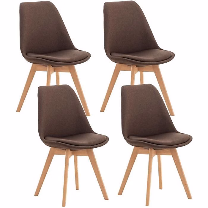 Chaises de cuisine – CLP, Linares, Bois massif, Marron, Tissu
