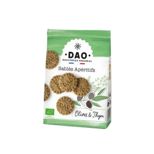 Sablés apéritifs bio aux olives et au thym Dao - 100 g