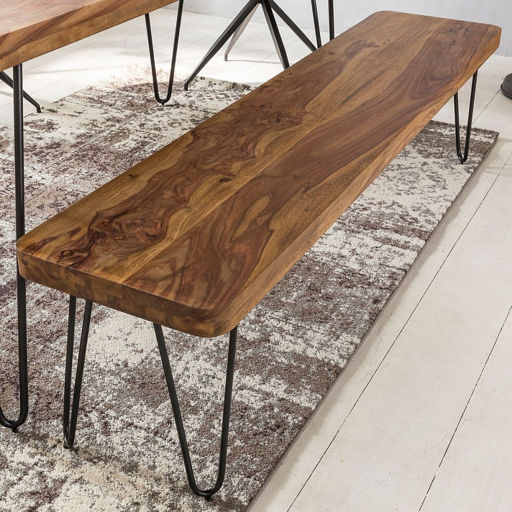 Banc et banc de table – Banc de cuisine Bois Massif Salle à manger Banque Banc salle à manger FineBuy