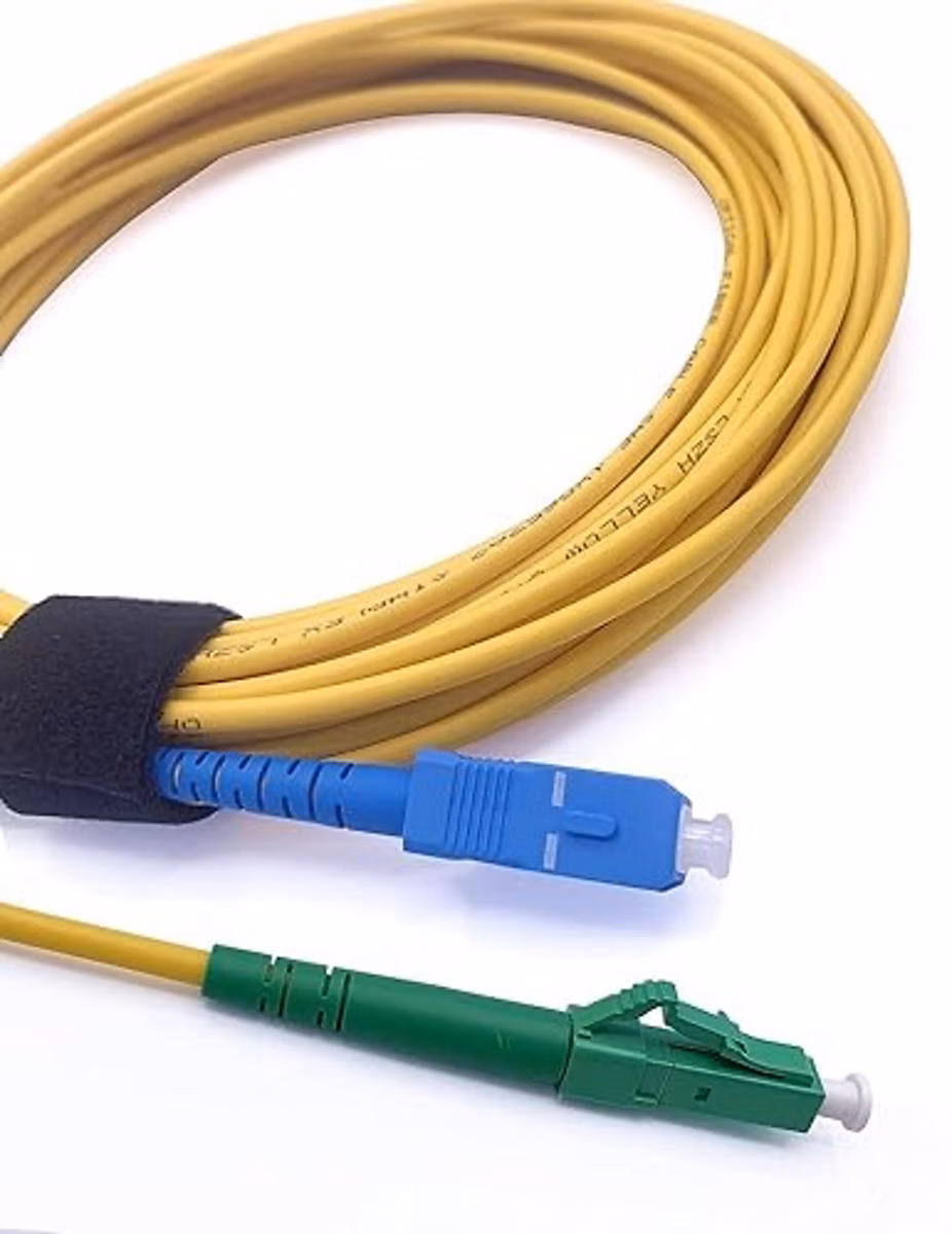 Elfcam – 10m Câble à Fibre Optique SC/UPC à LC/APC Monomode Simplex 9/125um OS2 Jarretière Optique LSZH Jaune
