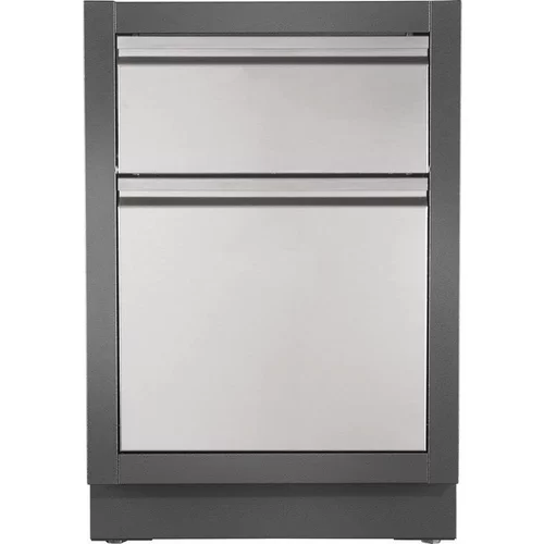 Meuble rangement 2 tiroirs coloris gris Napoleon