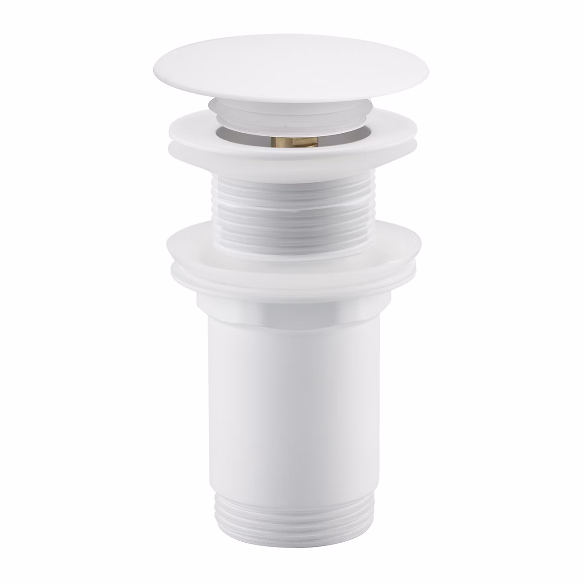 BALNEO Bonde de lavabo en laiton Click – Clack modèle C universelle pour lavabo 1/4 de pouce sans trop, plein blanche