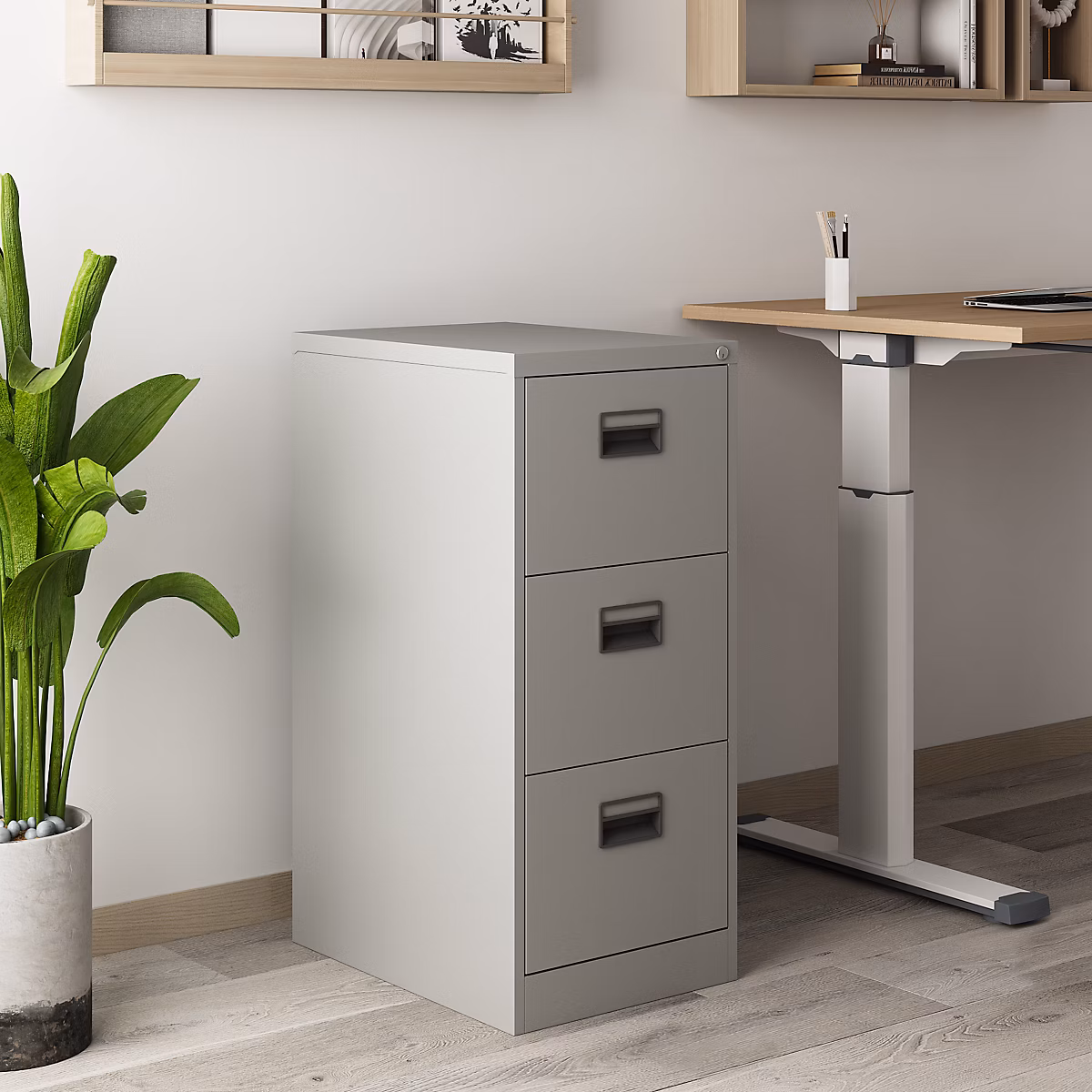 Caisson de bureau Rääkkylä acier 103 × 45 × 62 cm gris en.casa