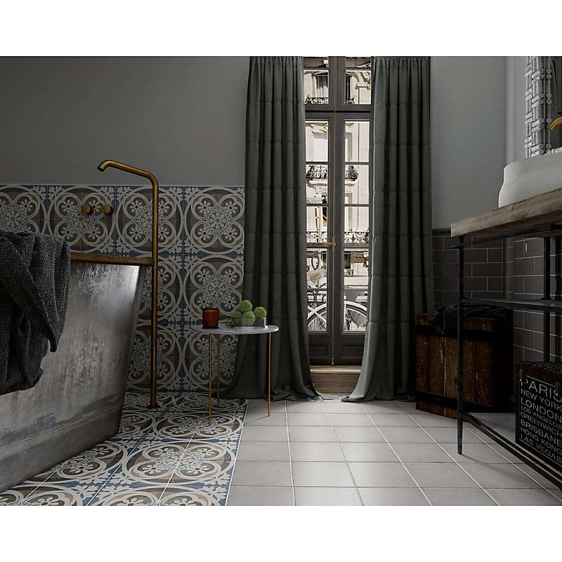 Carrelage sol / mur effet ciment uni gris 20 × 20 cm ART NOUVEAU UNI GREY