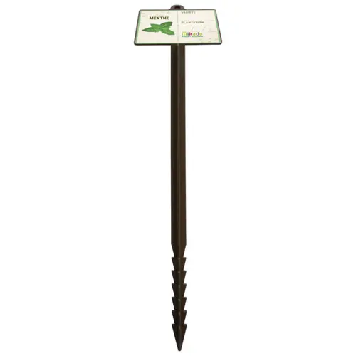 Étiquette à planter jalons de jardin menthe coloris marron - 45 cm