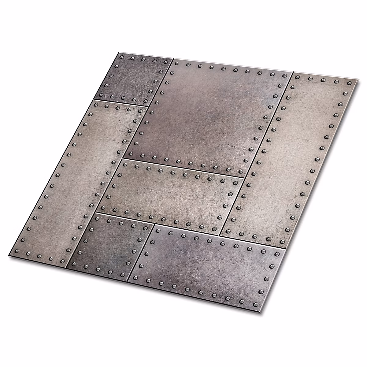 Carreaux vinyle Tulup 30 × 30 cm Texture de tôle 9 pcs