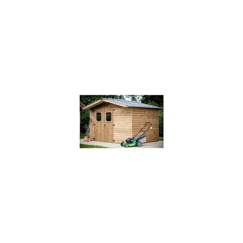 Abri en panneaux de bois d'épicéa thermo-chauffé 19 mm livré Foresta Bois Habrita - 10,6 m²