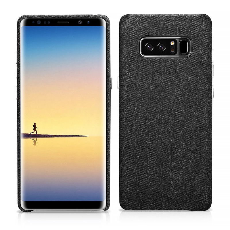 Coque arrière en tissu motif Snowy Noir Galaxy Note 8