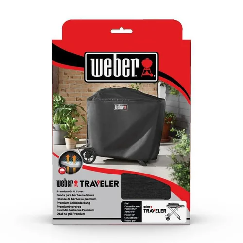 Housse en polyester noire pour barbecue Weber Traveler - 56 x 144 x 100 cm