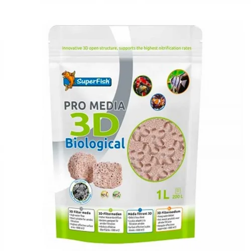Support bactérien 3D, forte densité, SUPERFISH Pro Media - 1L