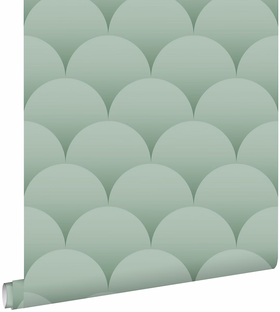 ESTAhome papier peint art déco vert grisé 50 × 900 cm