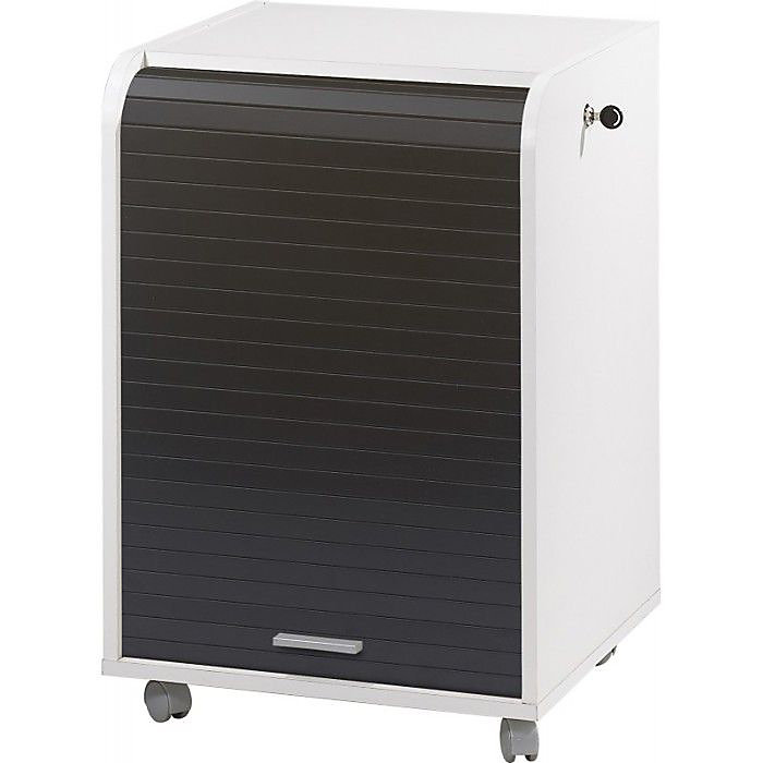Caisson de Bureau Blanc Bicolore – Noir, L 47.2 x l 47 x H 49.2 cm