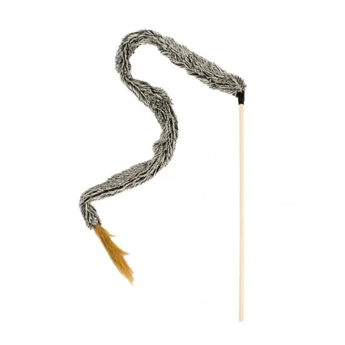 Canne à pêche pour chat coloris marron longue queue Duvoplus Maki - 85 cm
