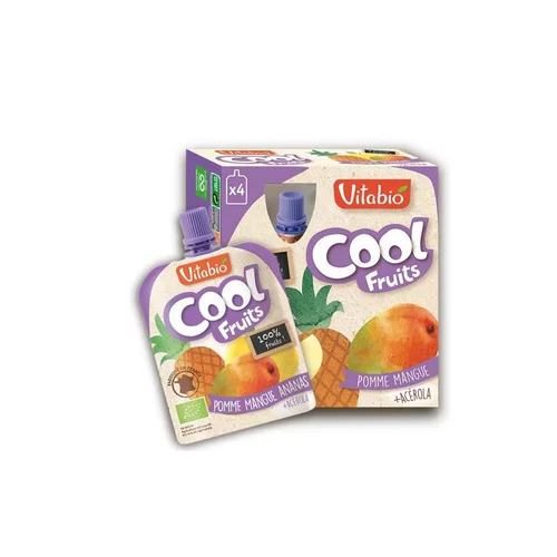Gourde de fruits Cool bio pomme mangue et ananas 12 x 90 g