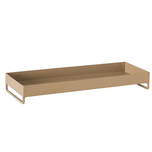Plateau en fer enduit de poudre marron Mainau - 38 x 14 x 3,5 cm