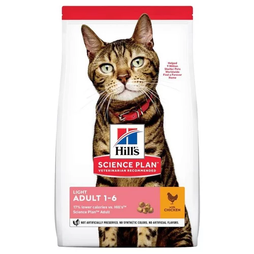 Croquette pour chat adulte light au poulet Hill's - 3 kg