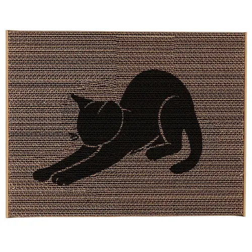 Griffoir en carton recyclé motif chat - 43 x 34 x 2,5 cm