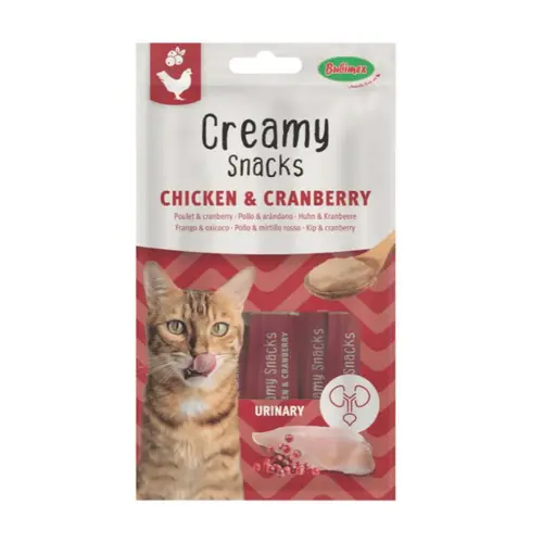 Friandise en crème pour chat poulet et cranberry Bubimex Creamy x 4 - 60 g