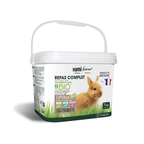 Repas complet bio pour lapin nain en seau de 7 kg