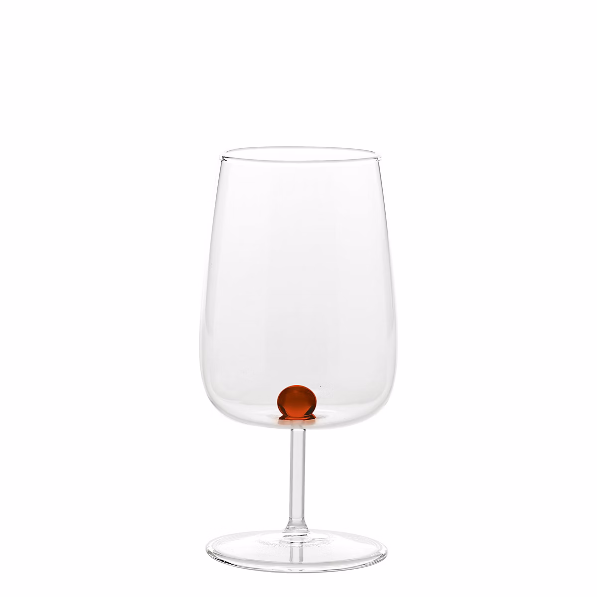 Bilia Verres À Pied En Verre Borosilicaté Ambré Avec Sphère Décorative Artisanale Pour Tables Élégantes Et Toasts – lot de 6