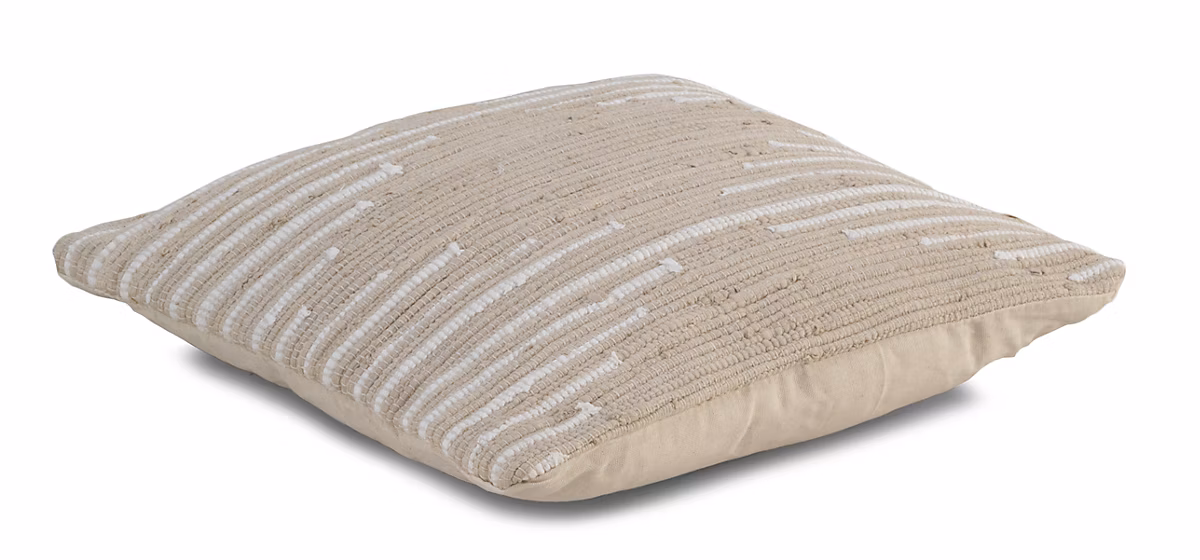 Coussin en coton couleur beige 45 × 45 cm