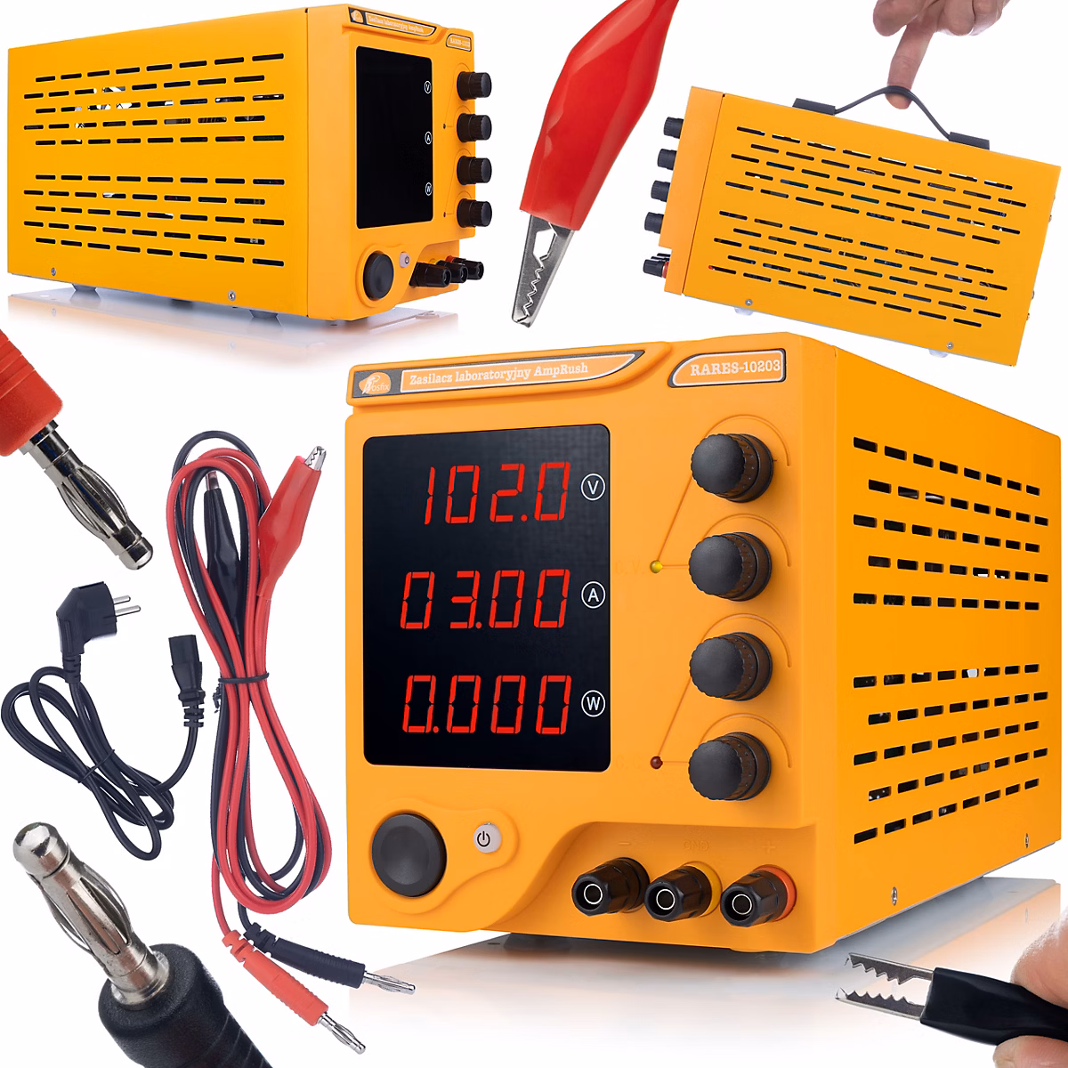 Alimentation de Laboratoire AmpRush RARES-10203 – 102V 3A, Haute Précision, Écran LCD, Idéal Électrolyse