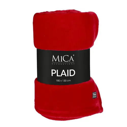 Plaid rouge vif en polyester Mica Famke - 180 x 130 cm