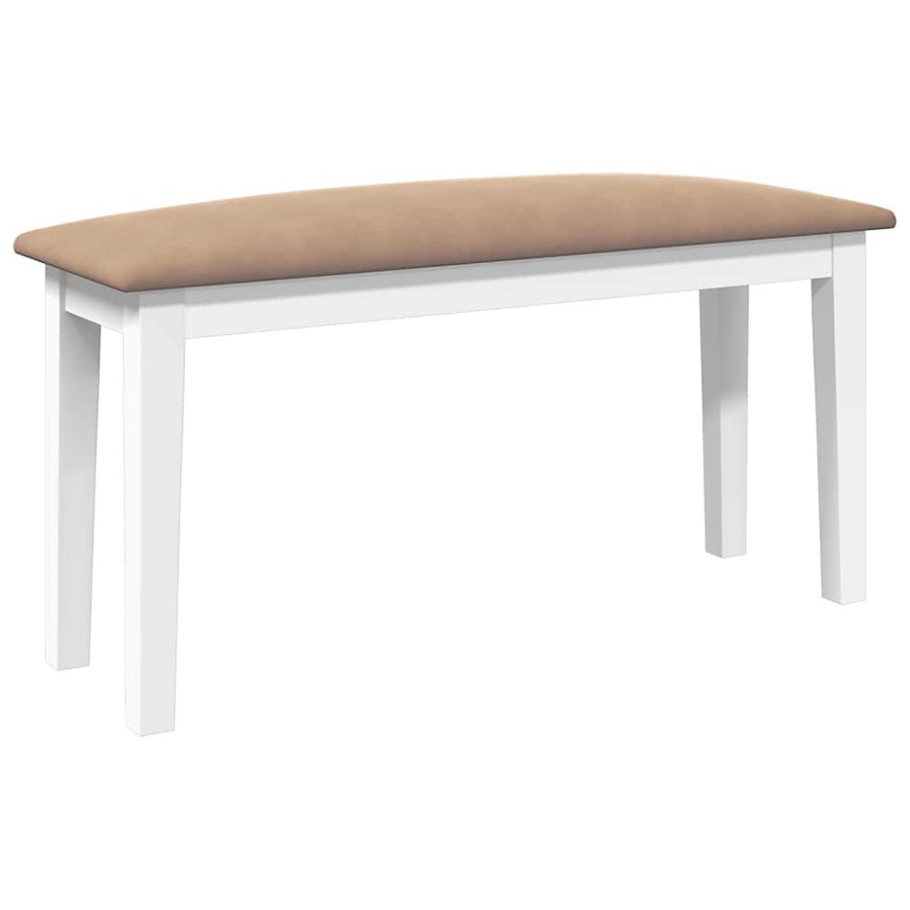 Banc et banc de table – Banc 90 cm blanc bois massif caoutchouc vidaXL