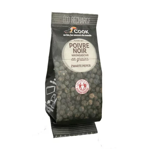 Poivre Noir en grains bio eco recharge 50g