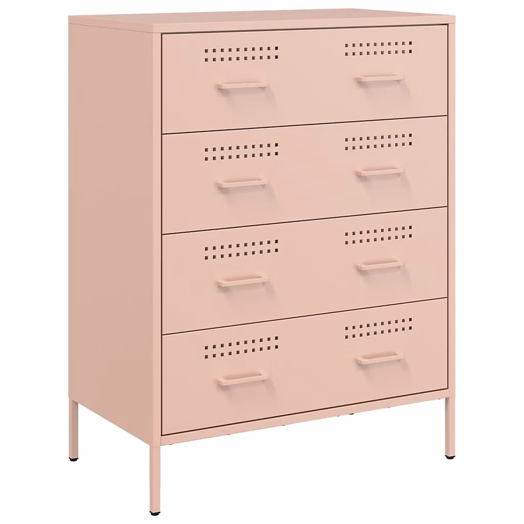 Buffet rose 68 × 39 × 89 cm acier vidaXL