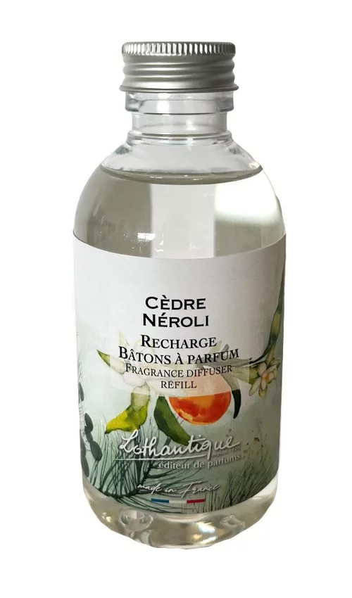 Recharge de bâton à parfum Lothantique Jardin d'aquarelles Cèdre Néroli – 200 ml