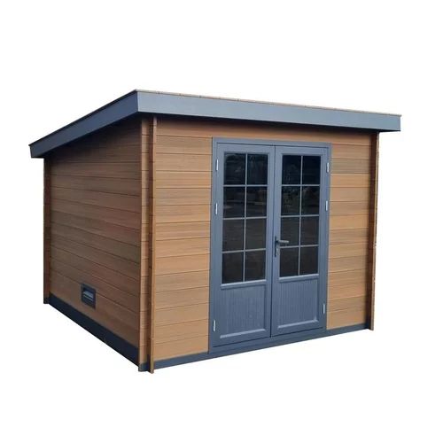 Abri de jardin composite et aluminium Green outside Teck Royan - 3 x 3 m