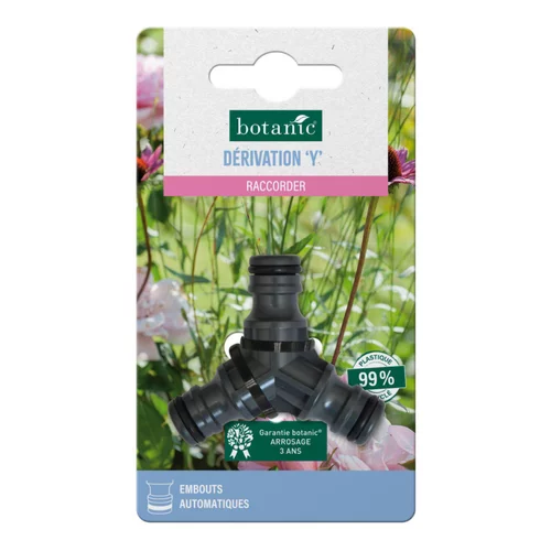 Dérivation Y botanic® noir avec embouts automatiques