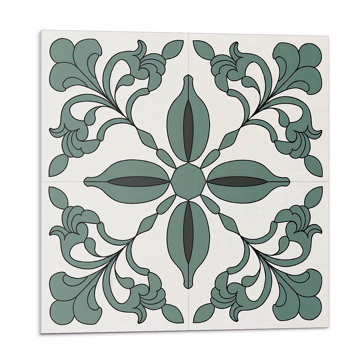 Carreaux De Vinyle Auto – Adhésifs Wallfluent 20 × 20 cm Motif Végétal Élégant 20 pièces