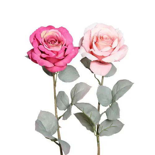 Rose artificielle rose vif - 63 cm